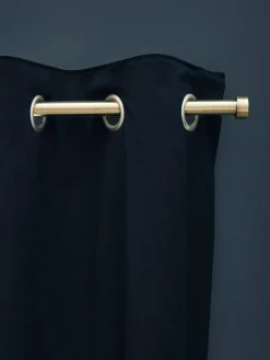 Next Blue Dark Navy Matte Velvet Lined Curtains^ Curtains & Blinds