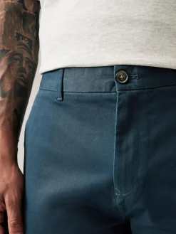 Hot Next Blue Dark Straight Fit Stretch Chinos Trousers