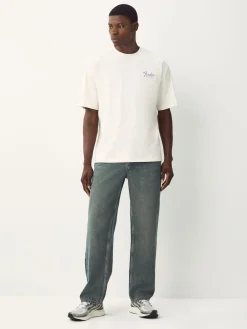 Online Next Relaxed Fit Vintage Wash Denim Jeans Blue Dark Tint