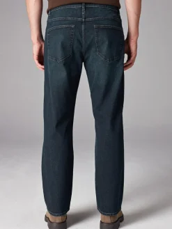 Hot Next Blue Dark Washed Single Straight Fit Classic Stretch Jeans