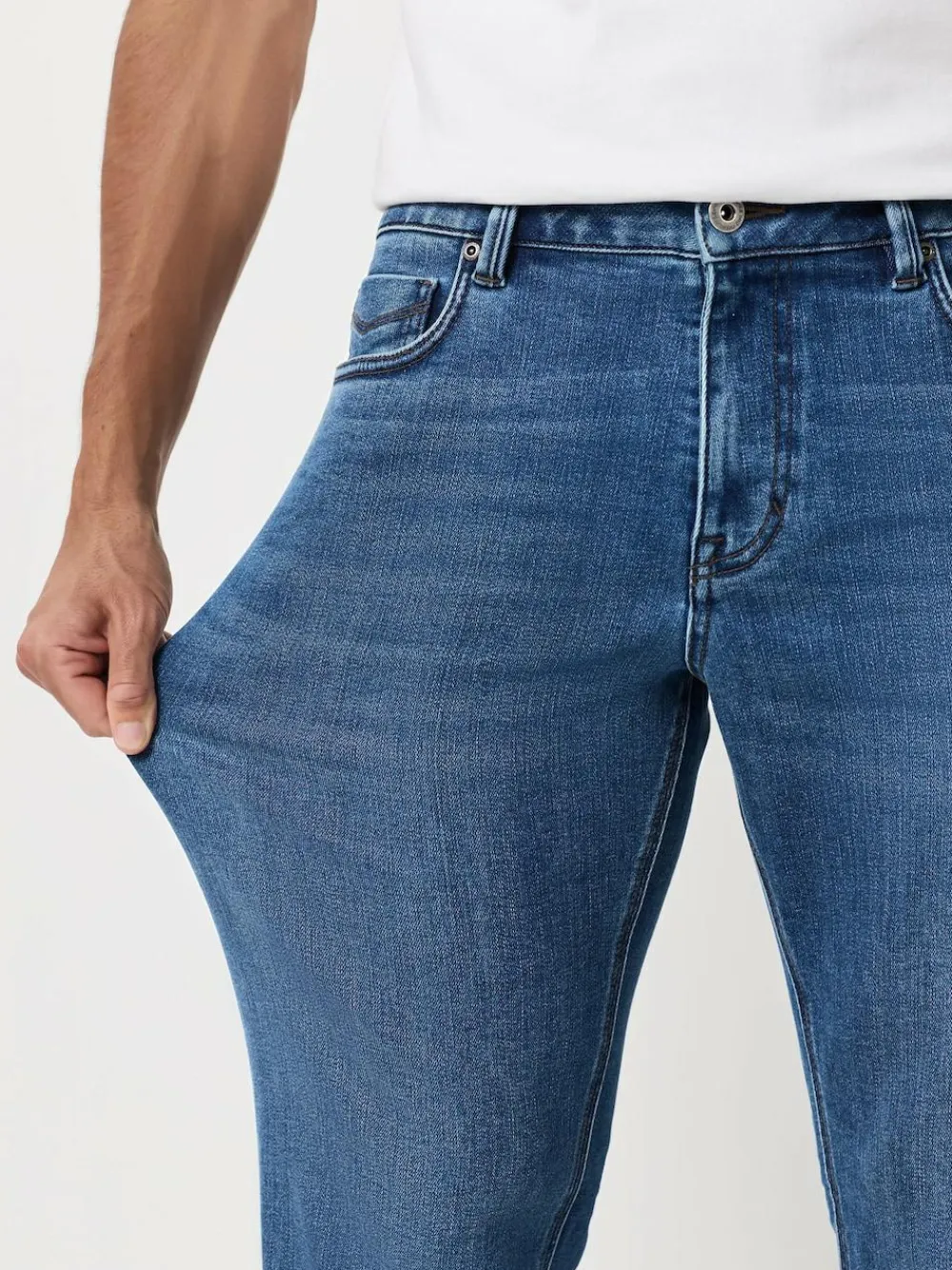 Discount Next Blue Denim - ThermoGen Straight Fit Motionflex Jeans