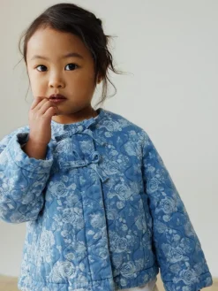 Sale Next Blue Denim Jacquard Quilted Jacket (3mths-7yrs)
