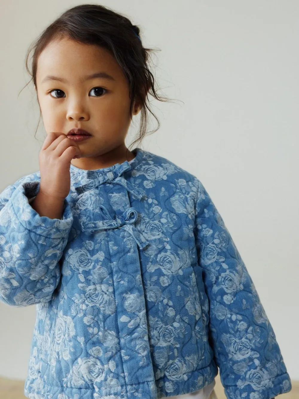 Sale Next Blue Denim Jacquard Quilted Jacket (3mths-7yrs)
