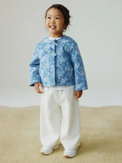 Sale Next Blue Denim Jacquard Quilted Jacket (3mths-7yrs)