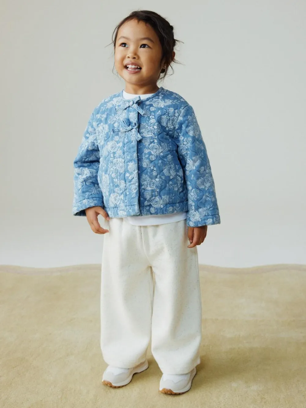 Sale Next Blue Denim Jacquard Quilted Jacket (3mths-7yrs)