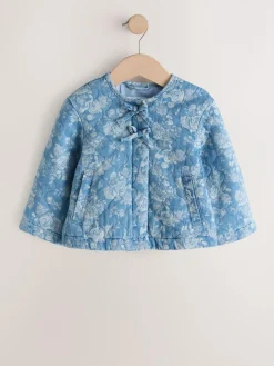 Sale Next Blue Denim Jacquard Quilted Jacket (3mths-7yrs)
