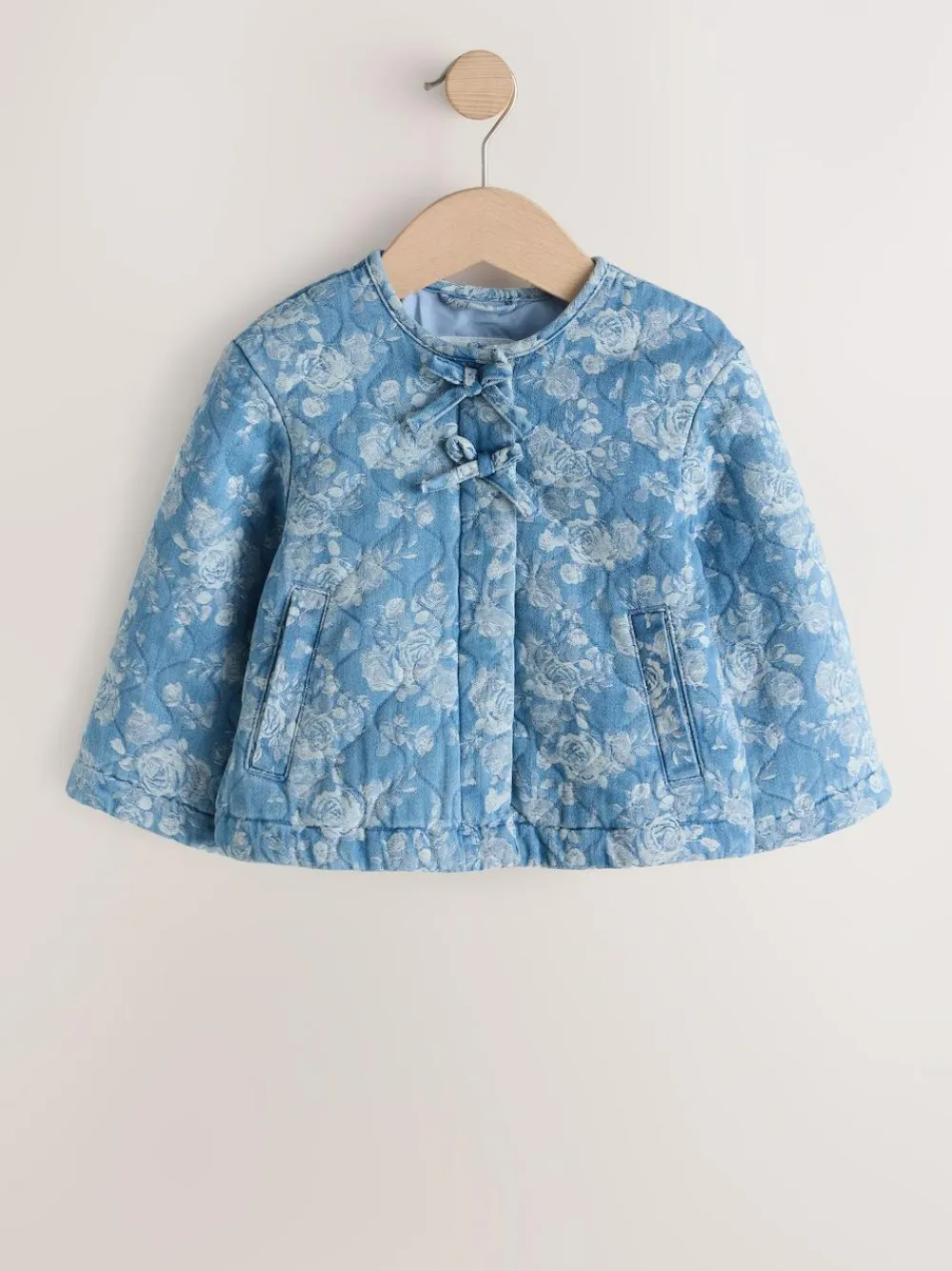 Sale Next Blue Denim Jacquard Quilted Jacket (3mths-7yrs)
