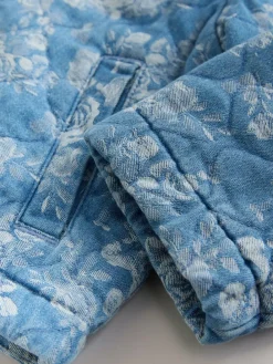 Sale Next Blue Denim Jacquard Quilted Jacket (3mths-7yrs)
