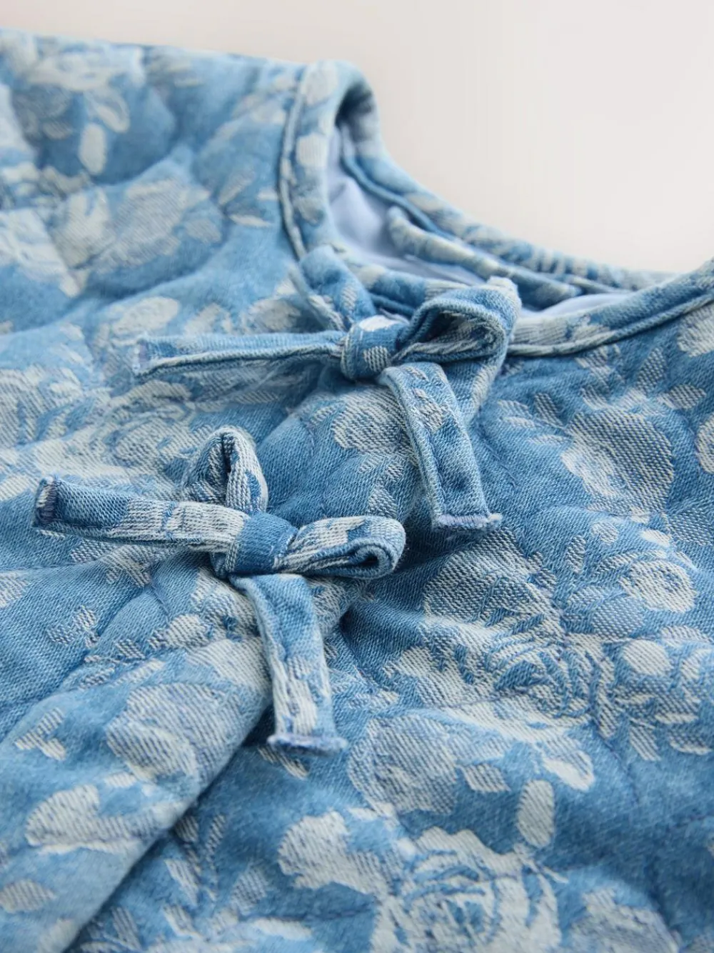 Sale Next Blue Denim Jacquard Quilted Jacket (3mths-7yrs)