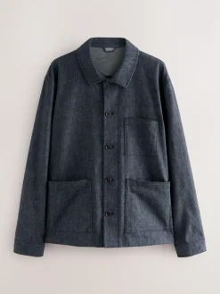 Next Blue Denim Look Suit Shacket