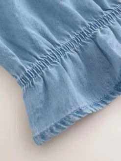 Hot Next Blue Denim Puff Sleeve Blouse and Skirt Set (3-16yrs)