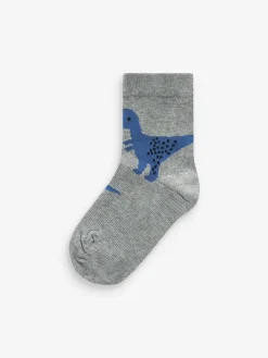 Next Blue Dino Cotton Rich Socks 7 Pack^BOY Socks & Tights|Socks & Tights