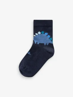 Next Blue Dino Cotton Rich Socks 7 Pack^BOY Socks & Tights|Socks & Tights