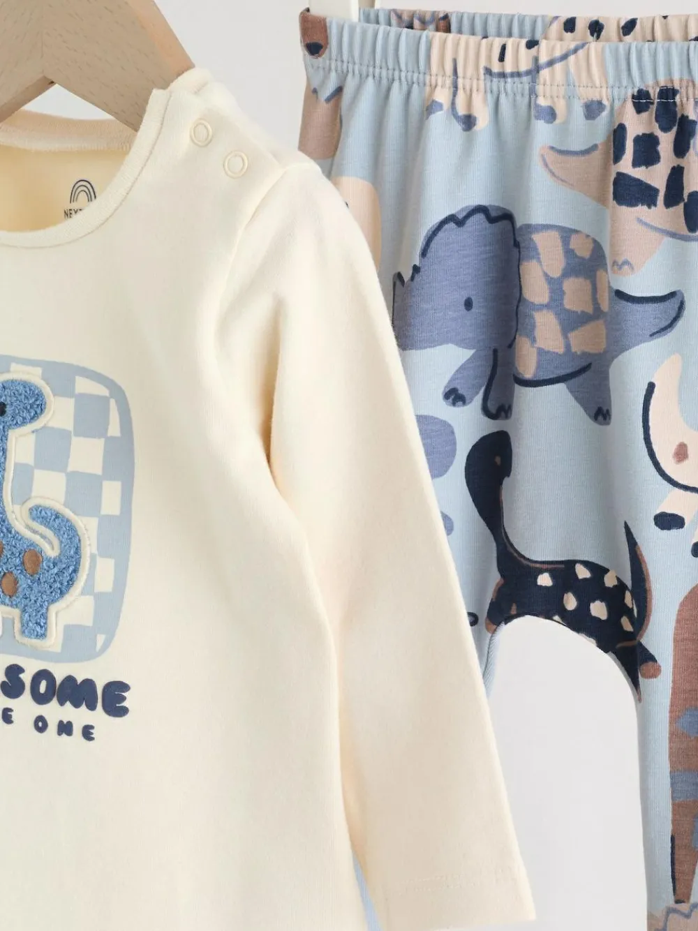 Hot Next Blue Dinosaur Baby Top and Leggings Set 2 Piece (0mths-3yrs)