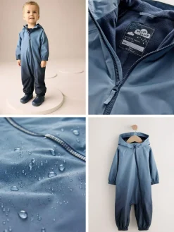 Next Blue Dip Dye Waterproof Fleece Lined Puddlesuit (3mths-7yrs)^BOY Newborn Clothing|Baby Winter Clothing