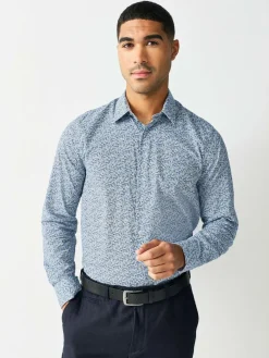 Next Blue Ditsy Regular Fit Long Sleeve Shirt^ Shirts