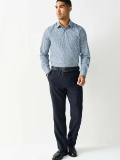 Next Blue Ditsy Regular Fit Long Sleeve Shirt^ Shirts