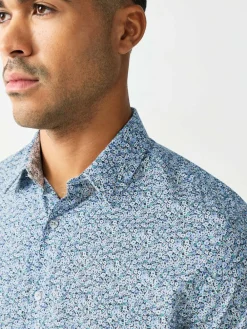 Next Blue Ditsy Regular Fit Long Sleeve Shirt^ Shirts