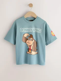 Online Next Blue Donkey Kong Print Mario Gaming T-Shirt (3-16yrs)