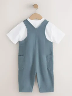 Hot Next Blue Dungarees and T-Shirt Set (3mths-7yrs)