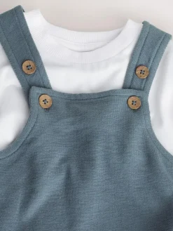 Hot Next Blue Dungarees and T-Shirt Set (3mths-7yrs)