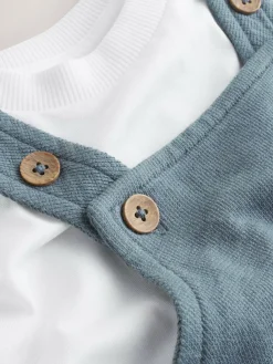 Hot Next Blue Dungarees and T-Shirt Set (3mths-7yrs)