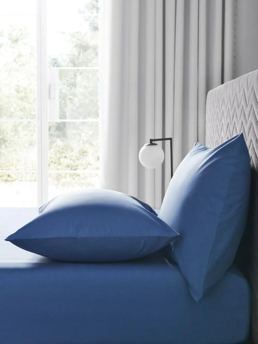 Next Blue Easy Care Polycotton Fitted Sheet^ Bedsheets & Pillow Cases