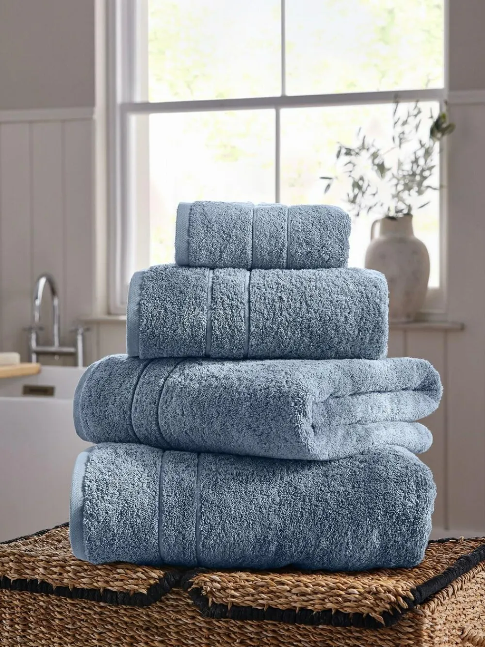 Next Blue Egyptian Cotton Luxe Heavy Weight Towel^ Towels & Bathmats