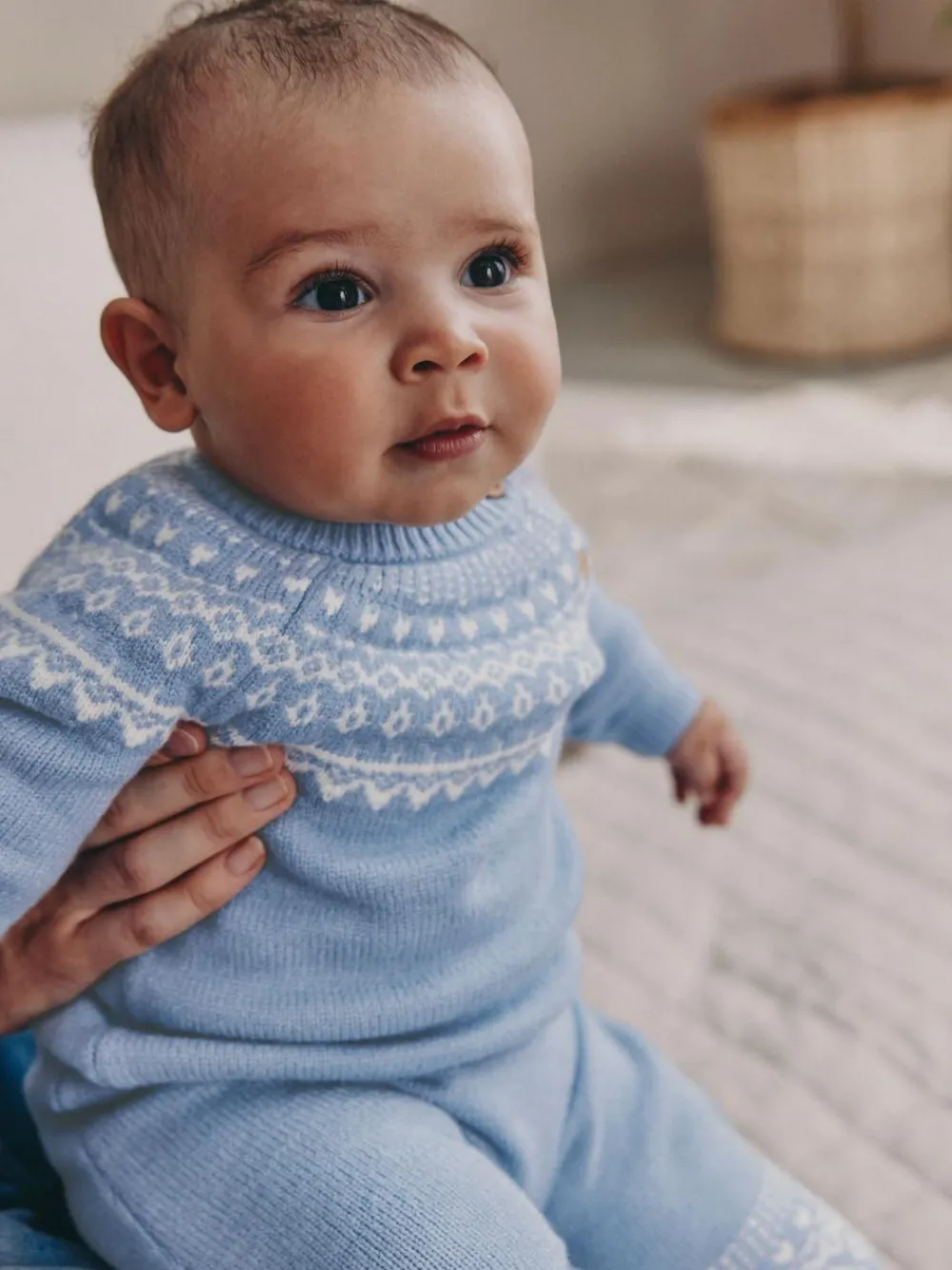 Best Next Blue Fairisle Knitted Top and Leggings Set (0mths-2yrs)