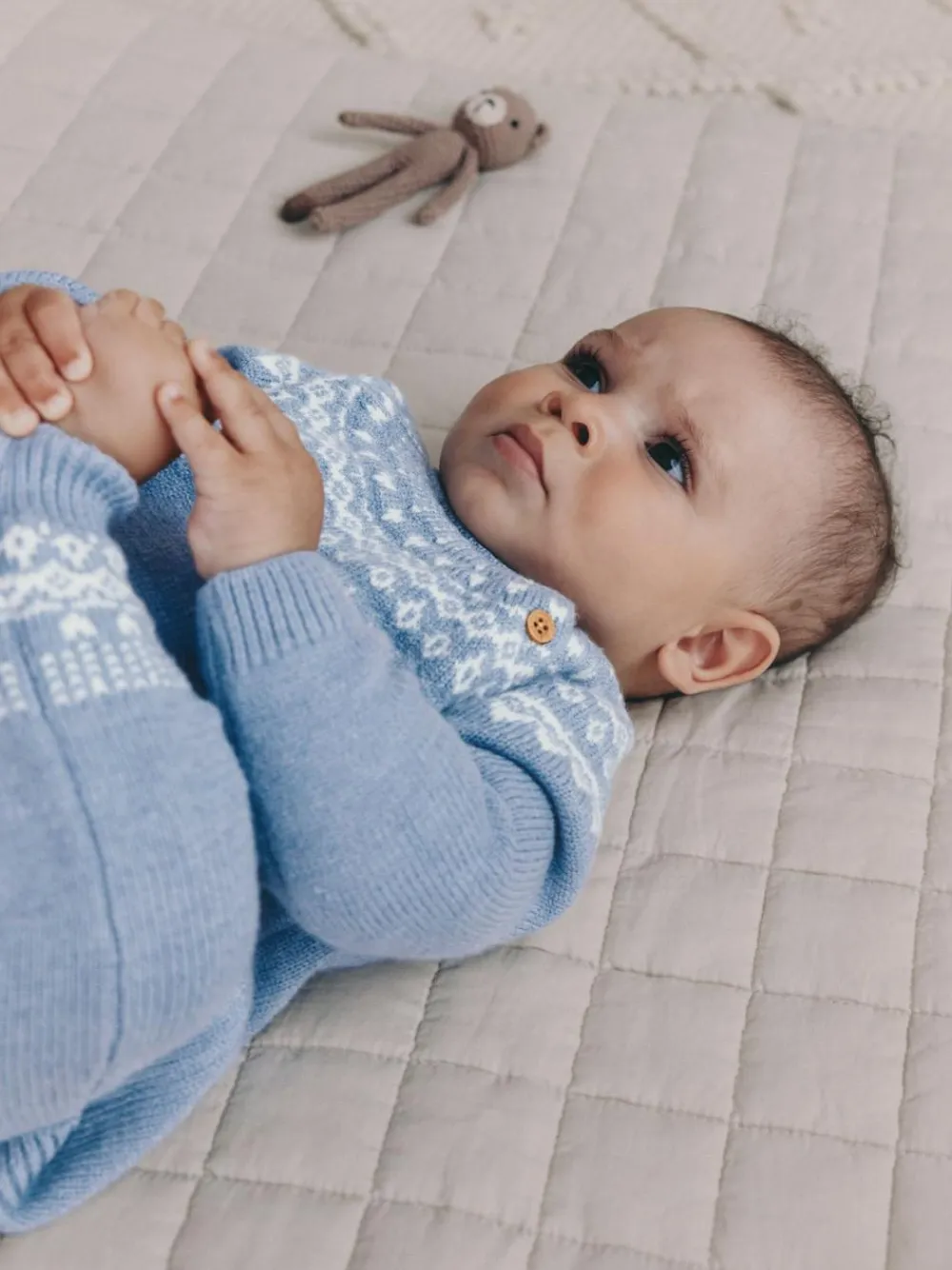 Best Next Blue Fairisle Knitted Top and Leggings Set (0mths-2yrs)