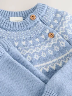 Best Next Blue Fairisle Knitted Top and Leggings Set (0mths-2yrs)
