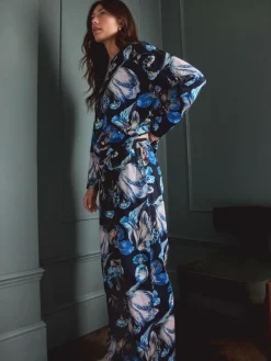 Online Next Blue Floral Kew Collection Long Sleeve Pyjamas