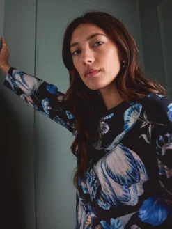 Online Next Blue Floral Kew Collection Long Sleeve Pyjamas