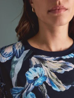 Online Next Blue Floral Kew Collection Long Sleeve Pyjamas