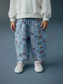 Outlet Next Pullon Barrel Jeans (3mths-7yrs) Blue Floral Print