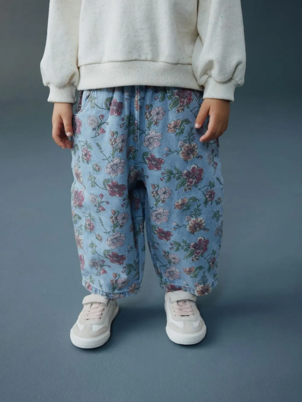 Outlet Next Pullon Barrel Jeans (3mths-7yrs) Blue Floral Print