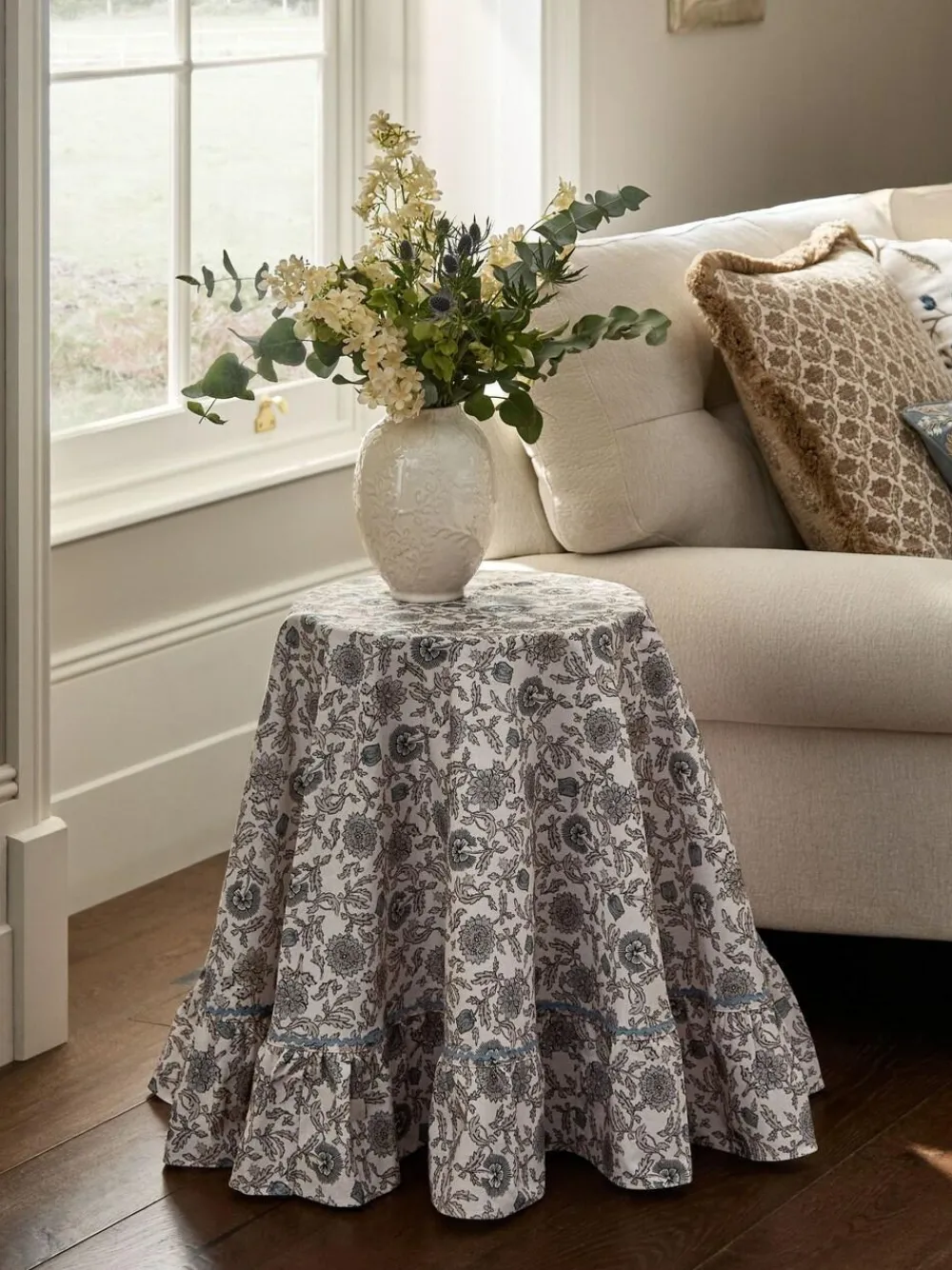 Next Blue Floral Round Cotton Tablecloth^ Table Linen, Placemats & Coasters