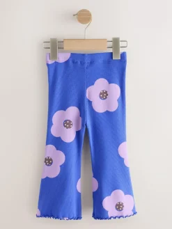 Next Blue Flower Rib Flare Leggings (3mths-7yrs)^ Pants & Leggings|Pants & Leggings