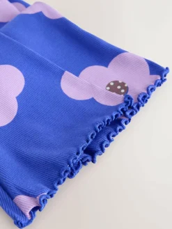 Next Blue Flower Rib Flare Leggings (3mths-7yrs)^ Pants & Leggings|Pants & Leggings