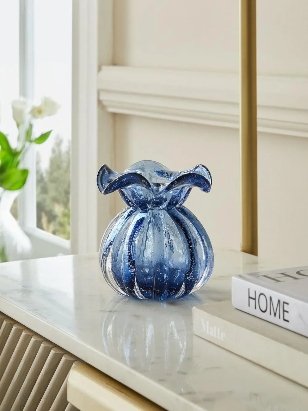 Next Blue Fluted Mini Flower Vase^ Vases