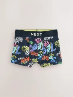 Clearance Next Boxers 5 Pack (2-16yrs) Blue Football Print
