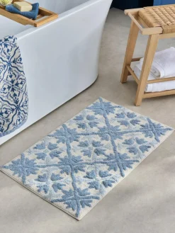 Next Blue Geo Tile Bath Mat^ Towels & Bathmats