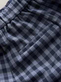 Next Blue Gingham Barrel Leg Trousers^Women Pants