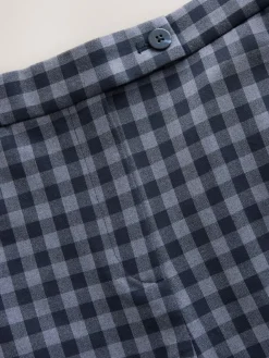 Next Blue Gingham Barrel Leg Trousers^Women Pants