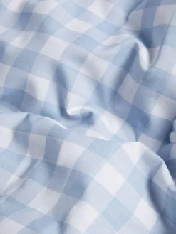Hot Next Reversible Duvet Cover and Pillowcase Set Blue Gingham
