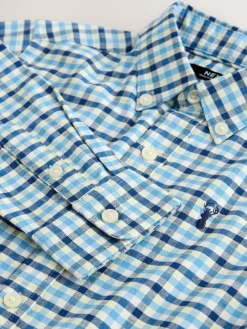 Online Next Blue Gingham Single Oxford Shirt (3-16yrs)