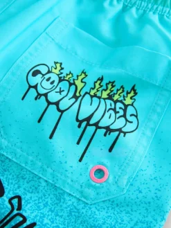 Next Blue Graffiti Printed Swim Shorts (3-16yrs)^BOY Swimwear