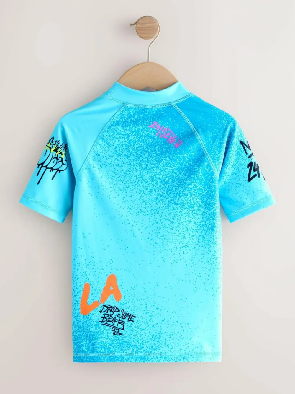 Next Blue Graffiti Short Sleeve Rash Vest (1.5-16yrs)^BOY Swimwear