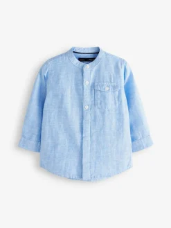 Next Grandad Collar Linen Mix Shirt (3mths-7yrs)^BOY Suits & Vest|Shirts