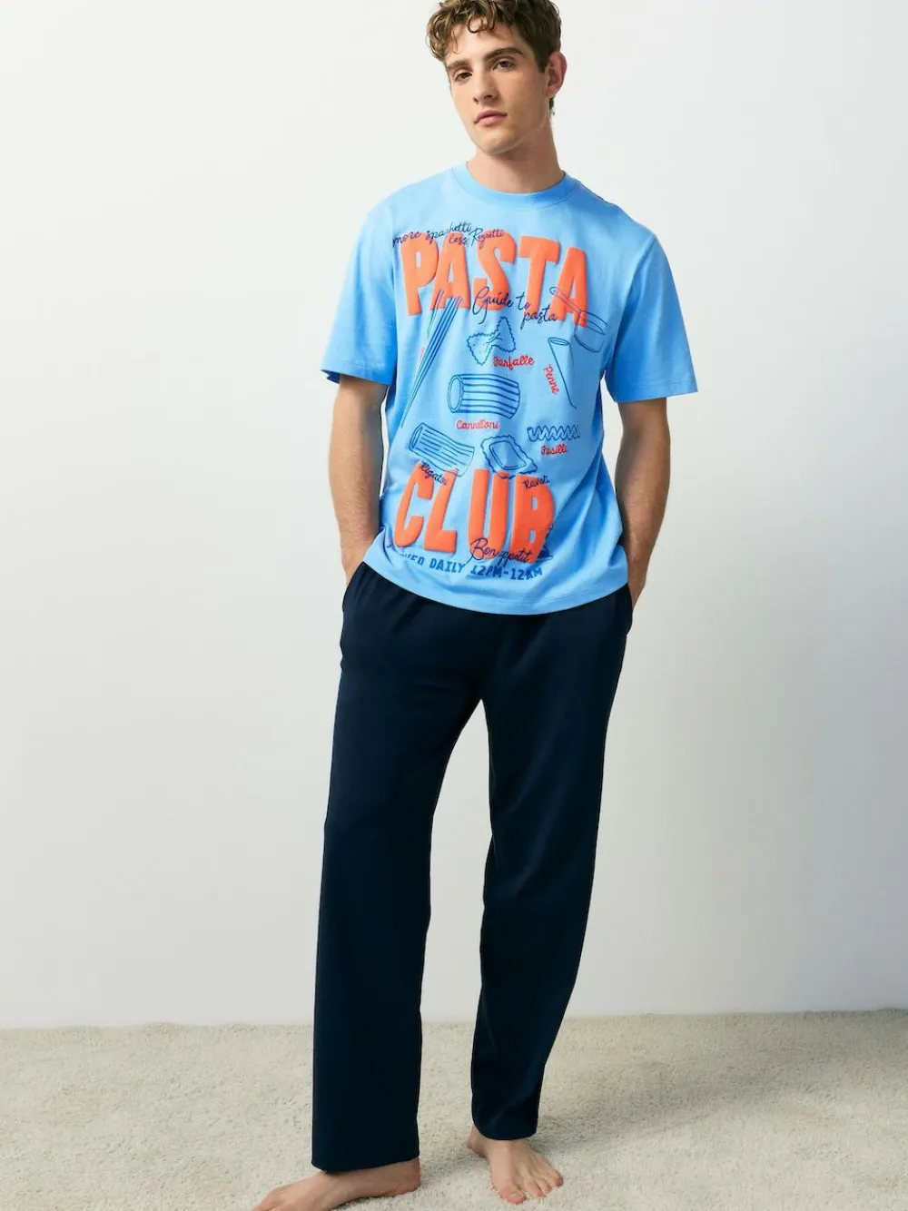 Next Blue Graphic Short Sleeve Jersey Pyjamas Set^ Pyjamas